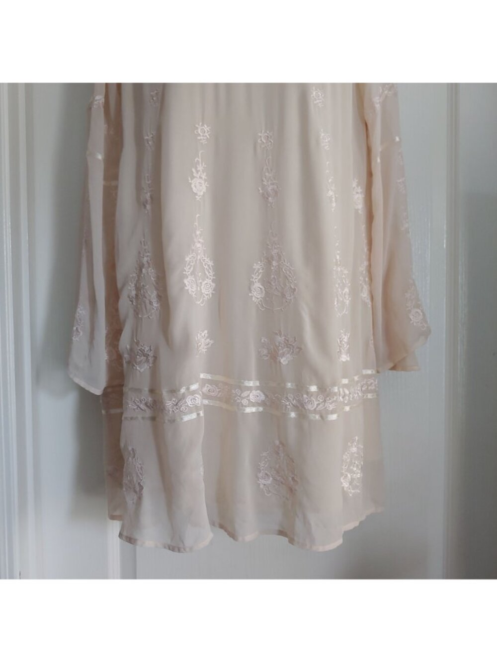 Free People Embroidered Dress Fairycore Festival Romantic Boho Ethereal M - Picture 5 of 15